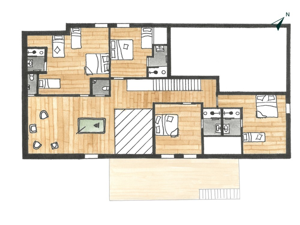 Plan gîte 15 personnes haut